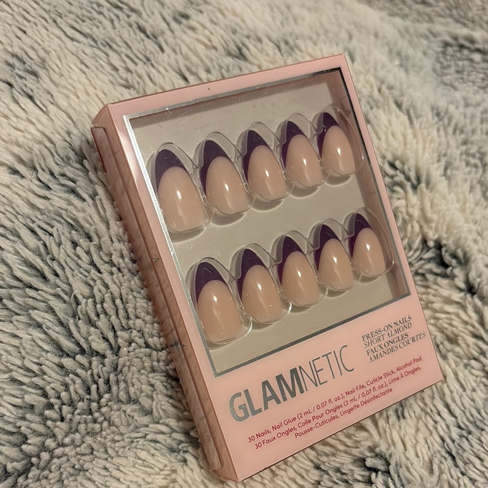 Glamnetics Nude and Purple Press-On Nails